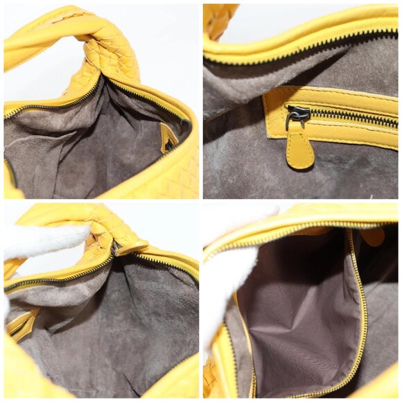 BOTTEGA VENETA INTRECCIATO Hobo Bag Leather Yellow - Picture 15 of 16